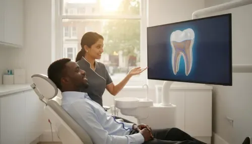Step-by-step root canal treatment procedure illustration — Dr. Sri Sushma Dental Clinic Anandbagh Hyderabad